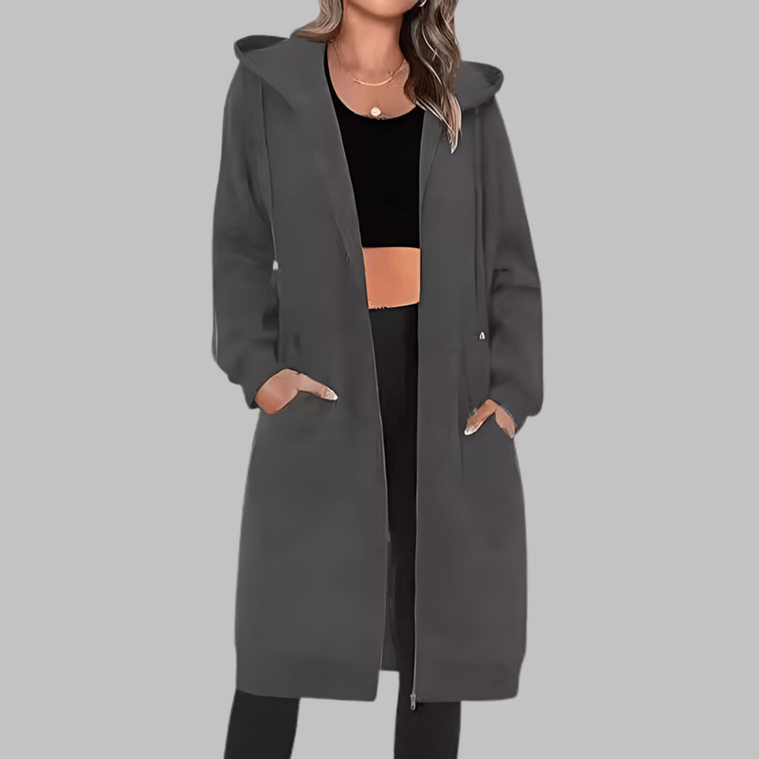 TIOMARA™ - Casual Zip Up Oversized Long Jacket - Beaumonts Closet Toronto