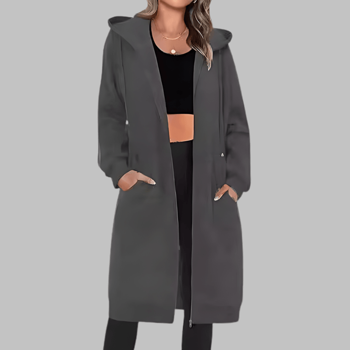 TIOMARA™ - Casual Zip Up Oversized Long Jacket - Beaumonts Closet Toronto