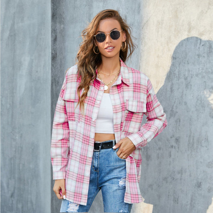 TORI™ - Vintage Plaid Button Down Long Sleeve Blouse - Beaumonts Closet Toronto