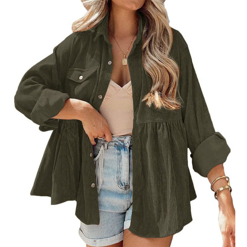 VARO™ - Vintage Long Sleeve Button Down Oversized Jacket - Beaumonts Closet Toronto