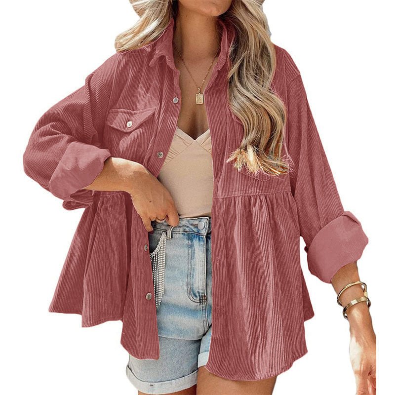 VARO™ - Vintage Long Sleeve Button Down Oversized Jacket - Beaumonts Closet Toronto