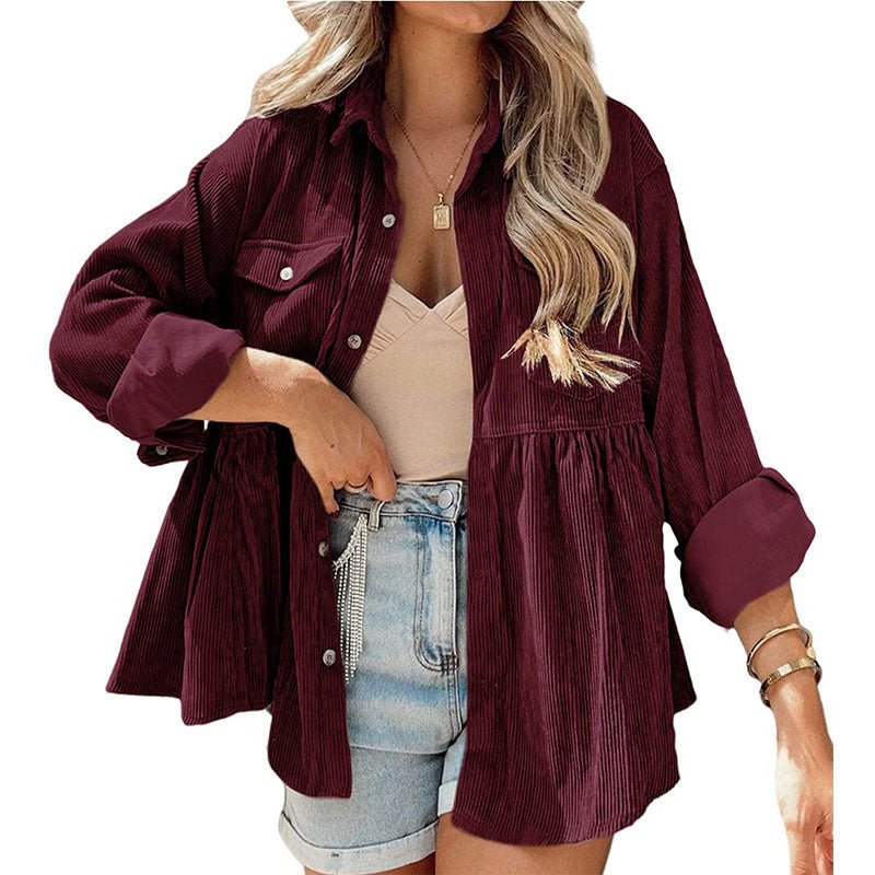 VARO™ - Vintage Long Sleeve Button Down Oversized Jacket - Beaumonts Closet Toronto
