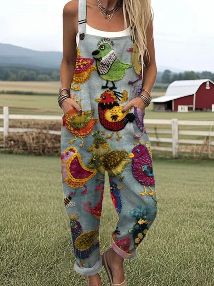 Vintage Colourful Bird Jumpsuit - Beaumonts Closet Toronto