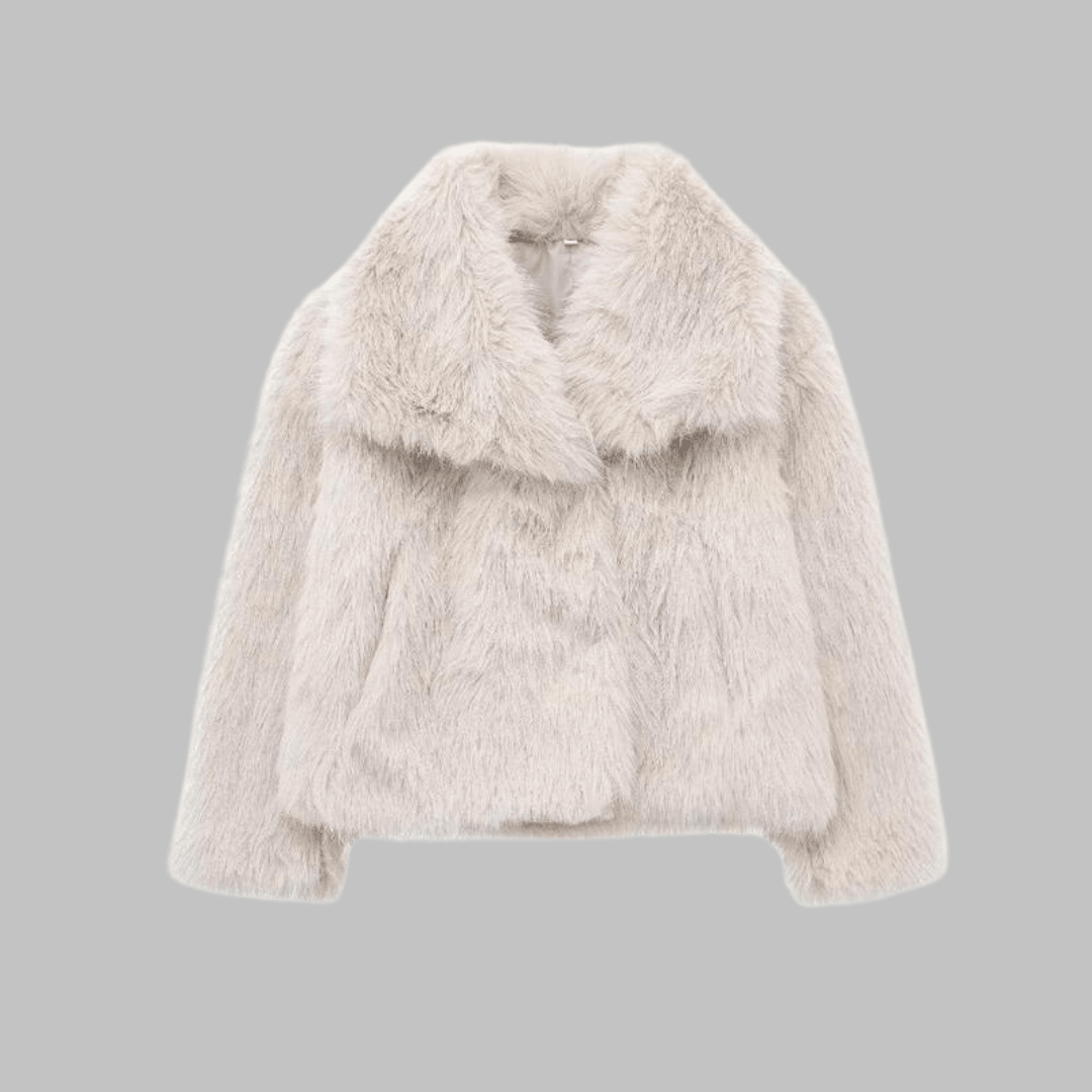 WEENA™ - Classy Long Sleeve Collared Fuzzy Coat - Beaumonts Closet Toronto