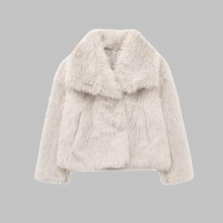 WEENA™ - Classy Long Sleeve Collared Fuzzy Coat - Beaumonts Closet Toronto