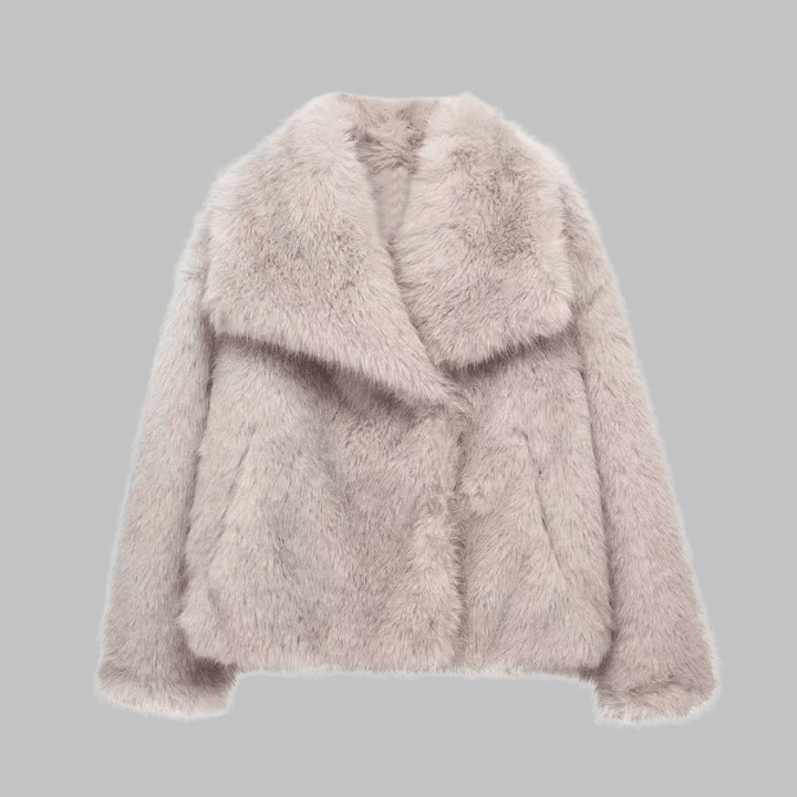 WEENA™ - Classy Long Sleeve Collared Fuzzy Coat - Beaumonts Closet Toronto