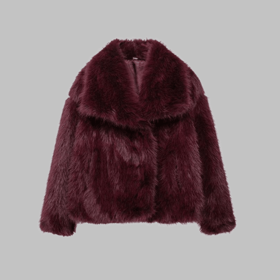 WEENA™ - Classy Long Sleeve Collared Fuzzy Coat - Beaumonts Closet Toronto