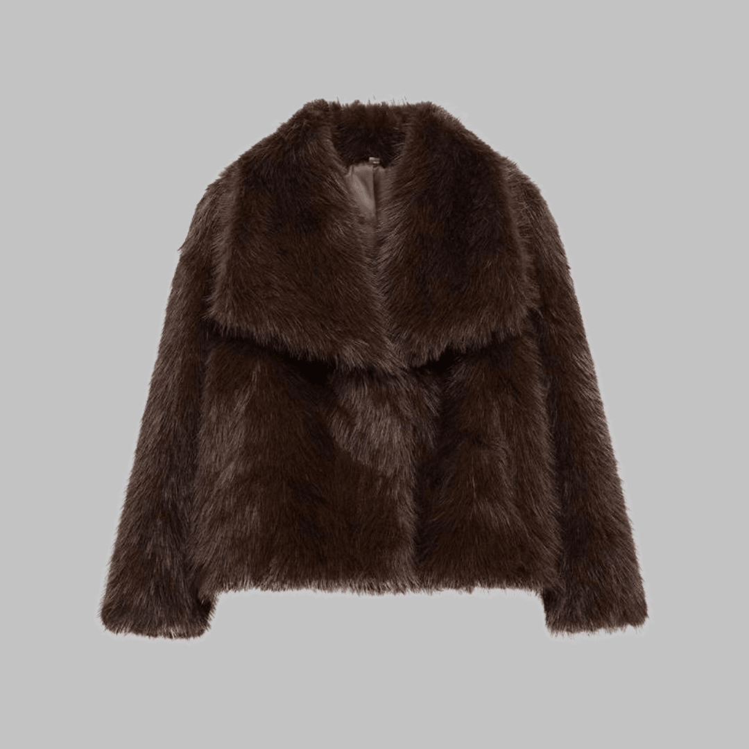 WEENA™ - Classy Long Sleeve Collared Fuzzy Coat - Beaumonts Closet Toronto