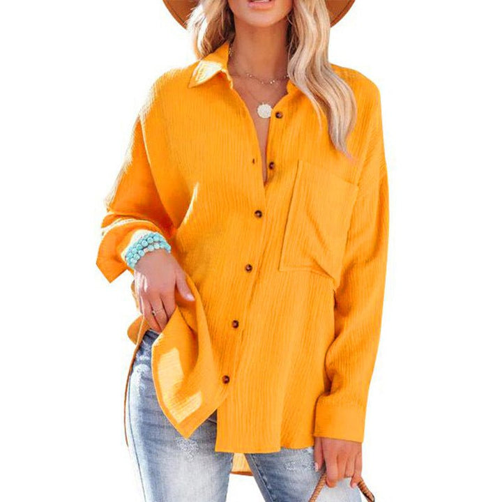 WOLLY™ - Casual Button Down Long Sleeve Blouse - Beaumonts Closet Toronto