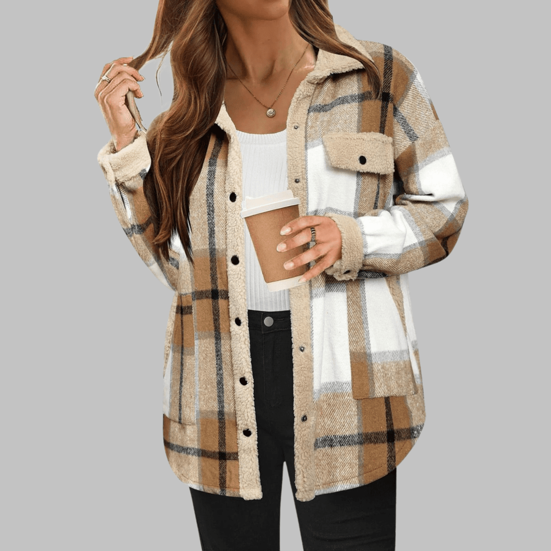 ZENY™ - Classic Long Sleeve Button Down Jacket - Beaumonts Closet Toronto