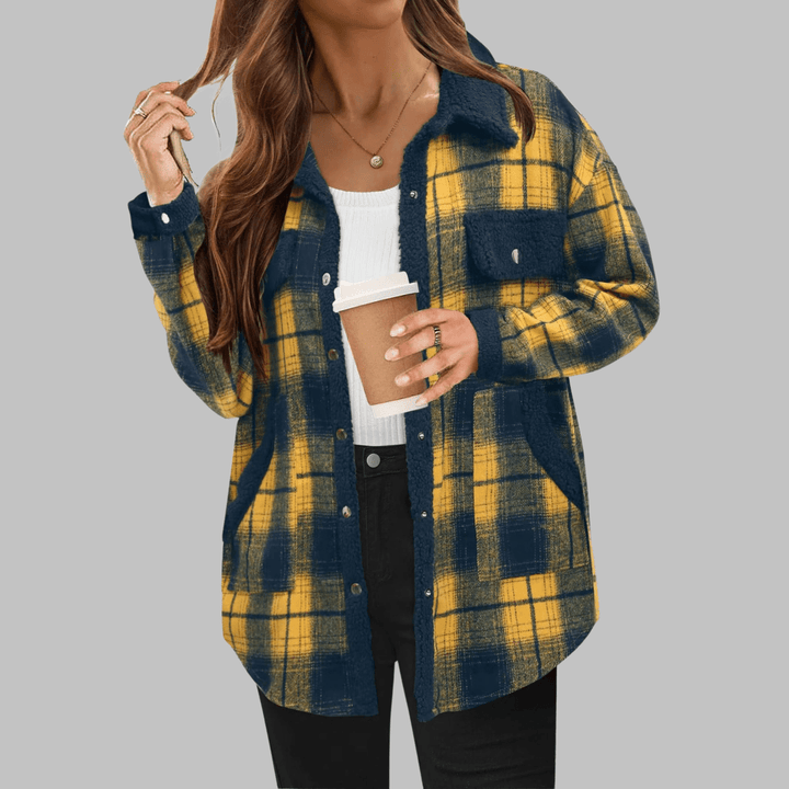 ZENY™ - Classic Long Sleeve Button Down Jacket - Beaumonts Closet Toronto