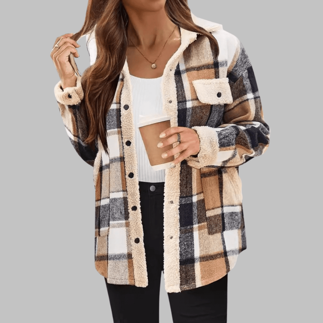 ZENY™ - Classic Long Sleeve Button Down Jacket - Beaumonts Closet Toronto