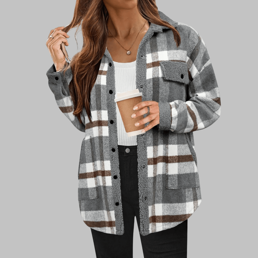 ZENY™ - Classic Long Sleeve Button Down Jacket - Beaumonts Closet Toronto