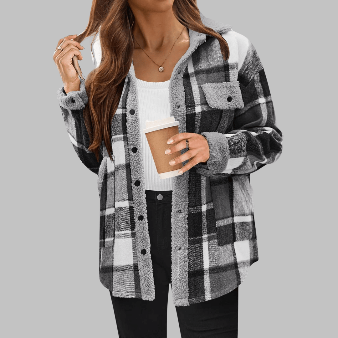 ZENY™ - Classic Long Sleeve Button Down Jacket - Beaumonts Closet Toronto